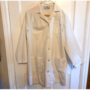 White Lab Coat Size 34 Authentic From The 70s Hemmed Costume Halloween Angelica